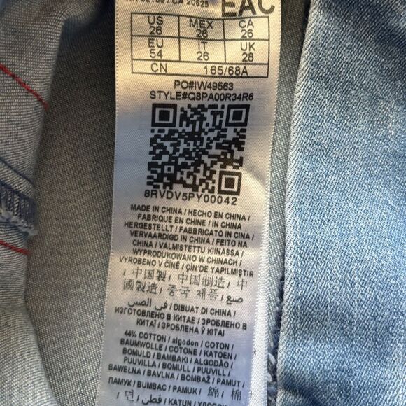 Guess Jeans Red Striped Sides Womens Size 26 - Picture 8 of 8